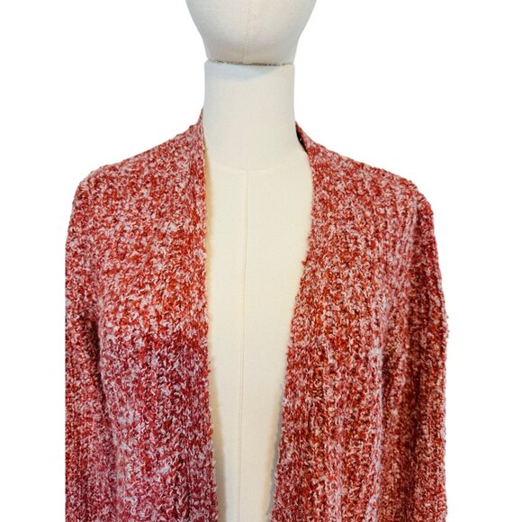 NWT Steve Madden S Cozy Coral/Mauve/Rust Chenille Womens Cardigan Sweater - Picture 3 of 10